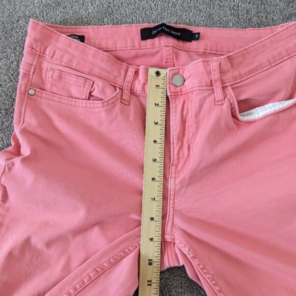 Calvin Klein Jeans Women's Coral Pink Ankle Skinny Size 10 Denim Barbiecore - Picture 9 of 10